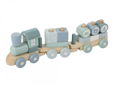 Little Dutch Dřevěný vlak modrý