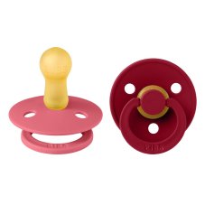 BIBS Colour cumlíky z prírodného kaučuku 2ks - veľkosť 2 (Coral / Ruby)