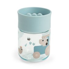 Netečúci učiaci hrnček 360° Tiny farm - modrý